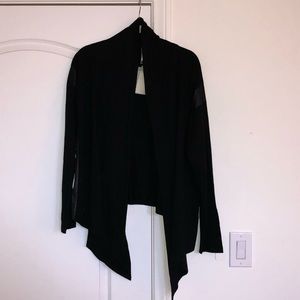 Kensie pieces NWT black drape front cardigan